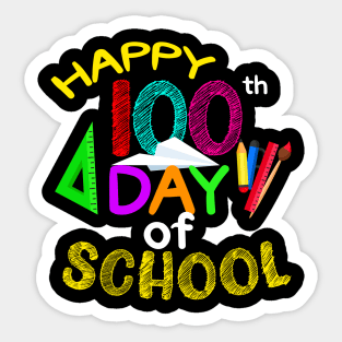 Happy 100th Day Of School Students Sticker